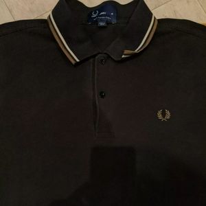 Fred Perry Twin Tipped Polo Beige Gold Yellow
